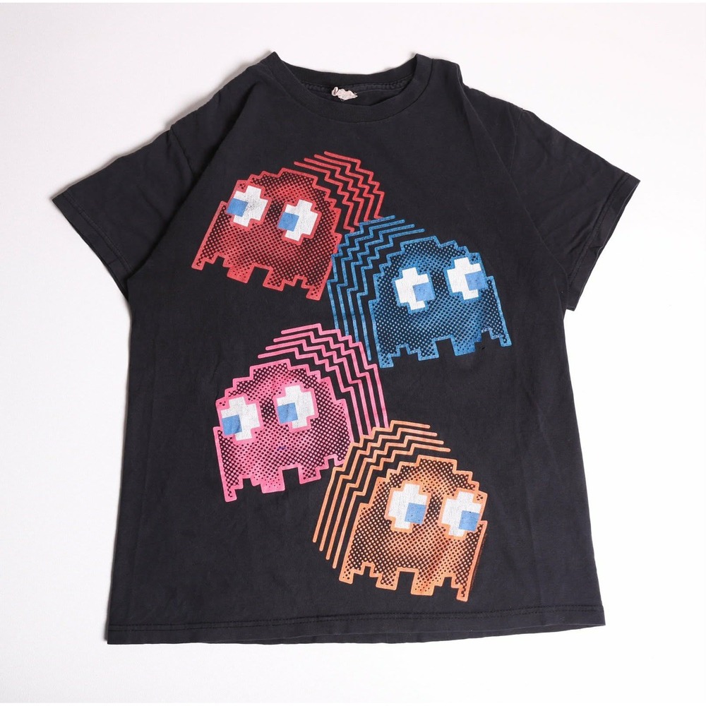 Vintage Delta Pro Weight Pac-Man Ghosts Graphic T-Shirt Black Size M Retro Game